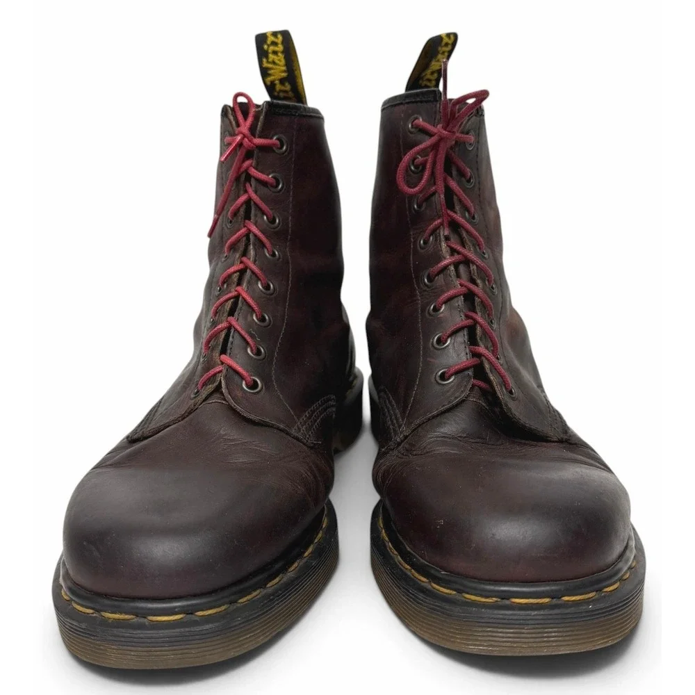 Dr Martens Boots Mens 12 Burgundy 1460 Made in England Leather Lace Up 8 Eye